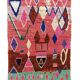 Modern Moroccan Berber Rug 200x300 cm – Geometric wool area rug, pink Boujad style