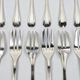12 dessert forks Christofle Boréal by Luc Lanel, silver-plated metal