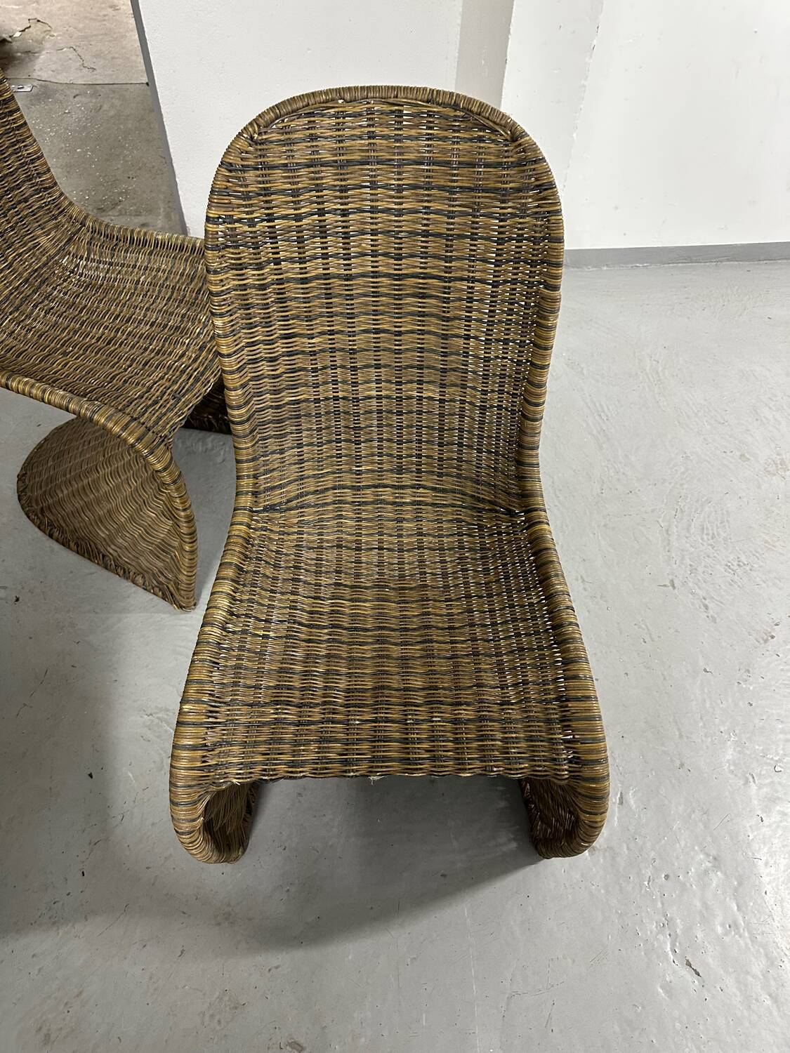 6 designer rattan chairs