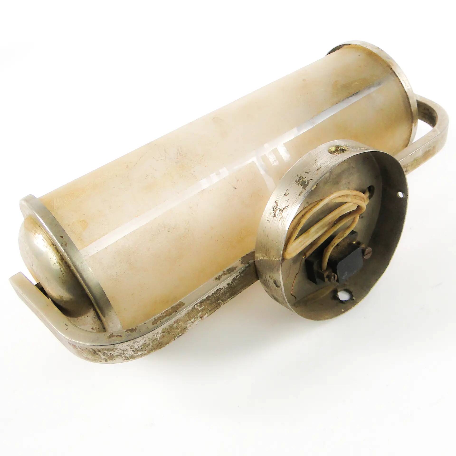 Art Deco wall lamp, chromed brass, Czechoslovakia, 1950s