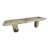 Large brutalist slate table