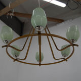 Mid-century chandelier by drevo humpolec, 1960s