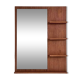 Scandinavian wooden mirror with integrated shelves