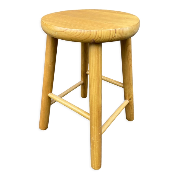Tabouret en pin vintage