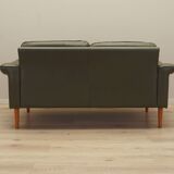 Canapé danois en cuir vert, années 1970