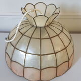 Mother-of-pearl and brass chandelier