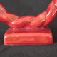 Ceramic chandelier, signed LONGCHAMP, twisted old red