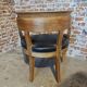 Antique Empire armchair in wood and black leather – gondola backrest