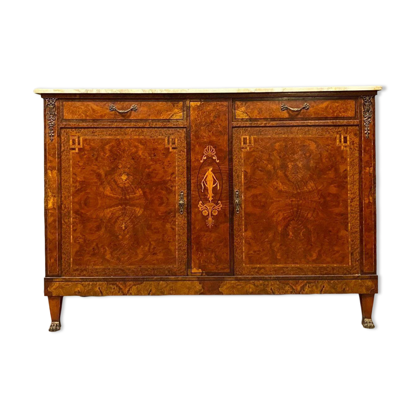 Empire / charles x buffet in noble wood marquetry around 1850
