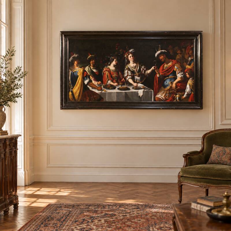 Great 17th-century Italian painting: The Banquet of Mark Antony and Cleopat