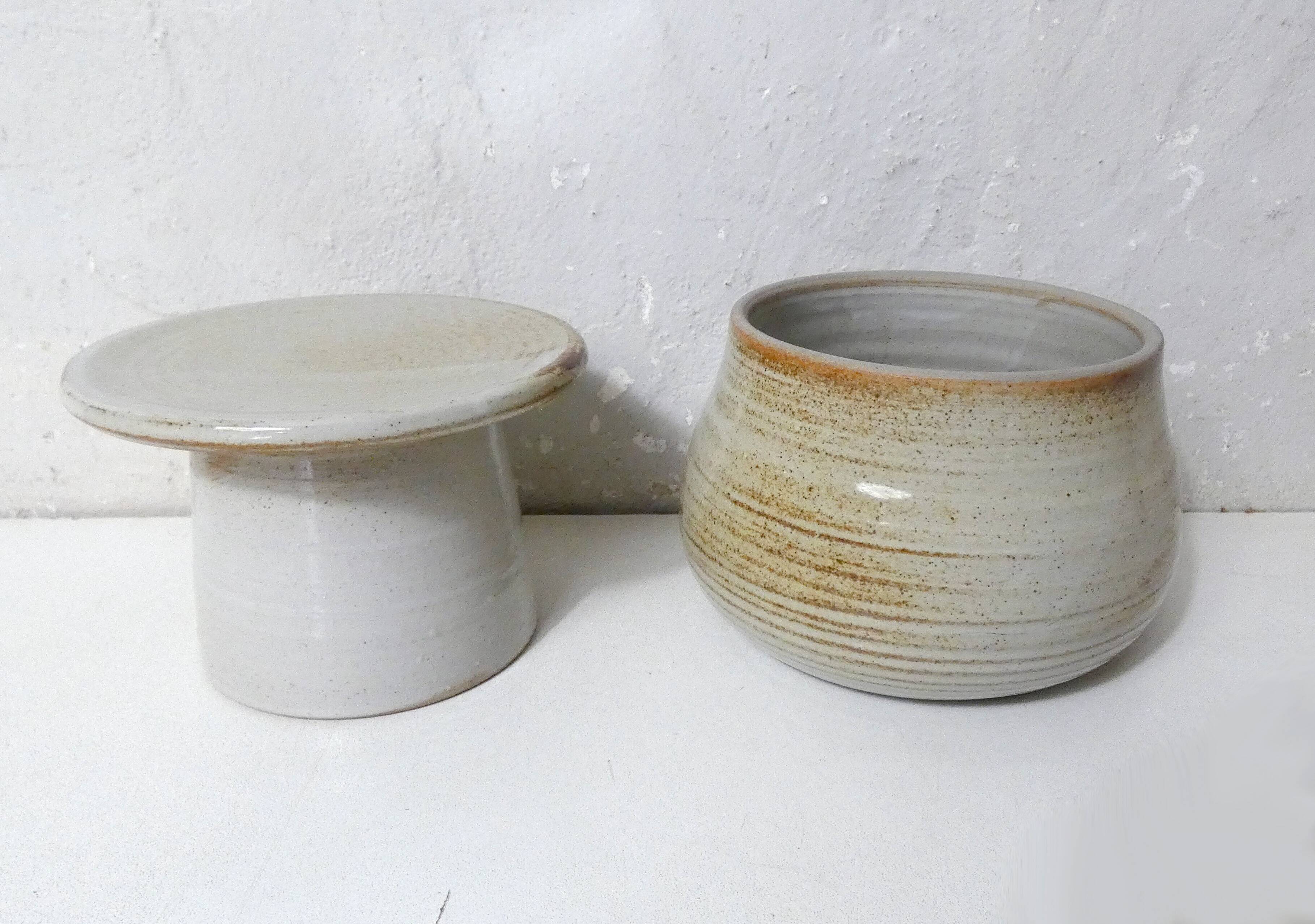 vintage stoneware water butter dish