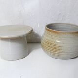 vintage stoneware water butter dish