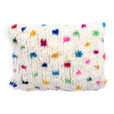 Housse de coussin berbère marocain beni Ouarain à pois colorés 55x40cm