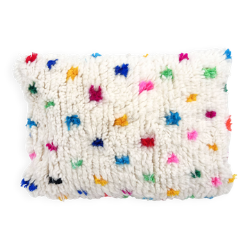 Moroccan Berber cushion cover Beni Ouarain with coloured dots 55x40cm