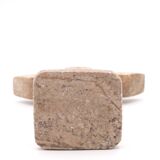 Moroccan candle holder in beige stone, 1970s