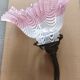 Applique col de cygne tulipe en verre rose filigrane