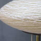 1940s Restored Brass Floor Lamp with  Glass Shade