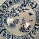 Old Cake / Dessert Plate U & C Damas Blue Utschneider et Cie Sarreguemines BEAUTIFUL DECOR