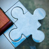 Large office of George Ciancimino in exotic wood and aluminum for Mobilier International