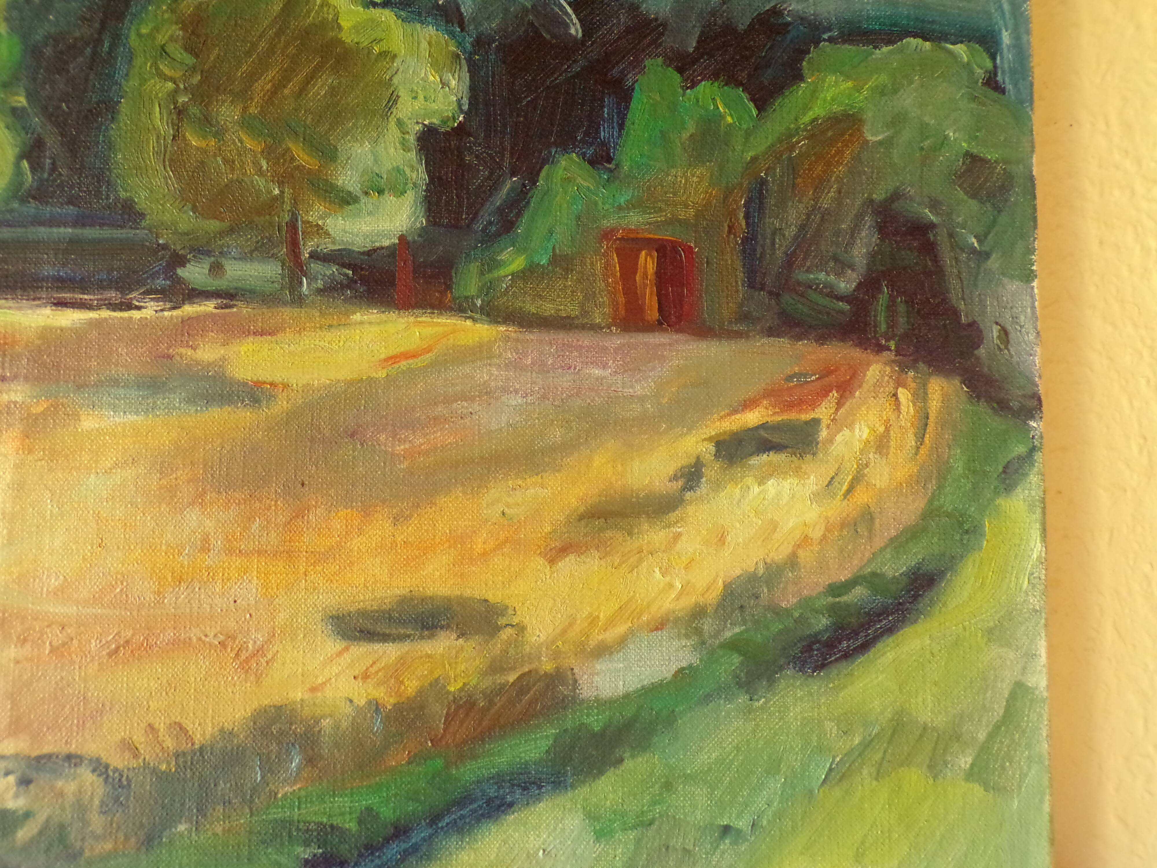 Oil on landscape canvas