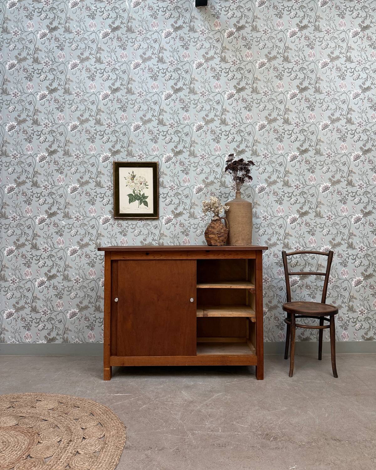 Vintage sideboard with sliding doors