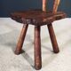 Rustic Alpine Hand-Carved Oak Chair, France, 1920s
