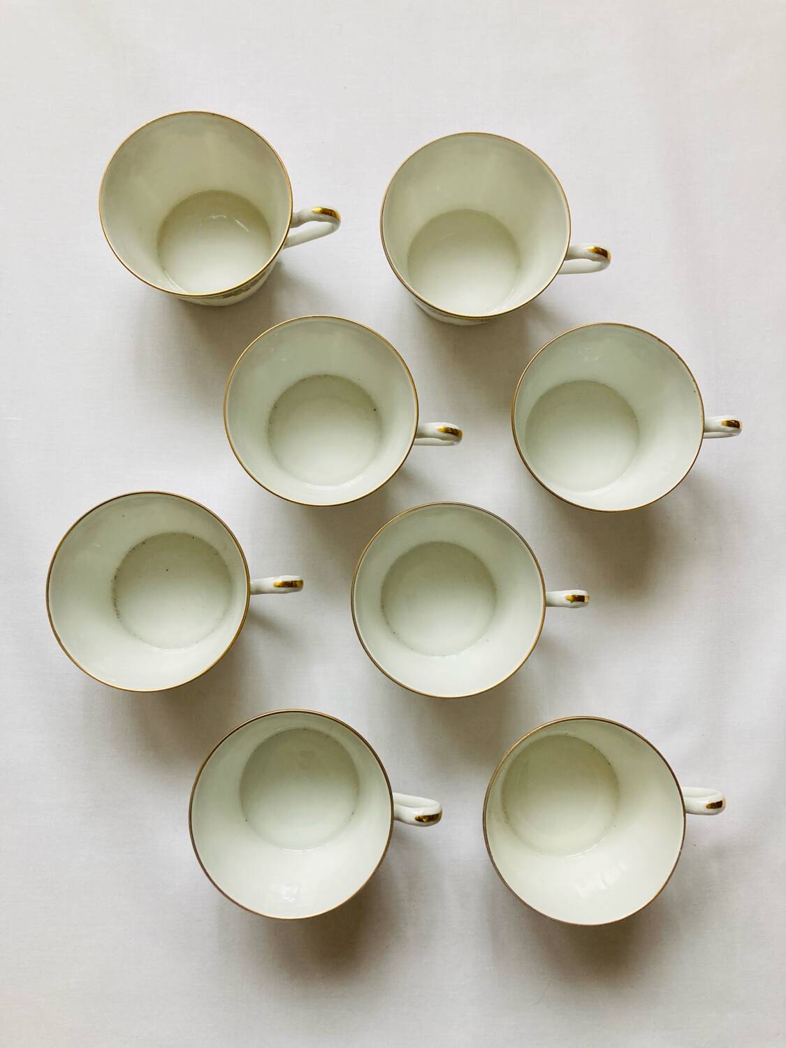 8 Balleroy & Cie Cherry Pattern Tea Cups and Saucers