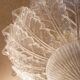 Plafonnier italien en verre de Murano blanc texturé, 6 feux