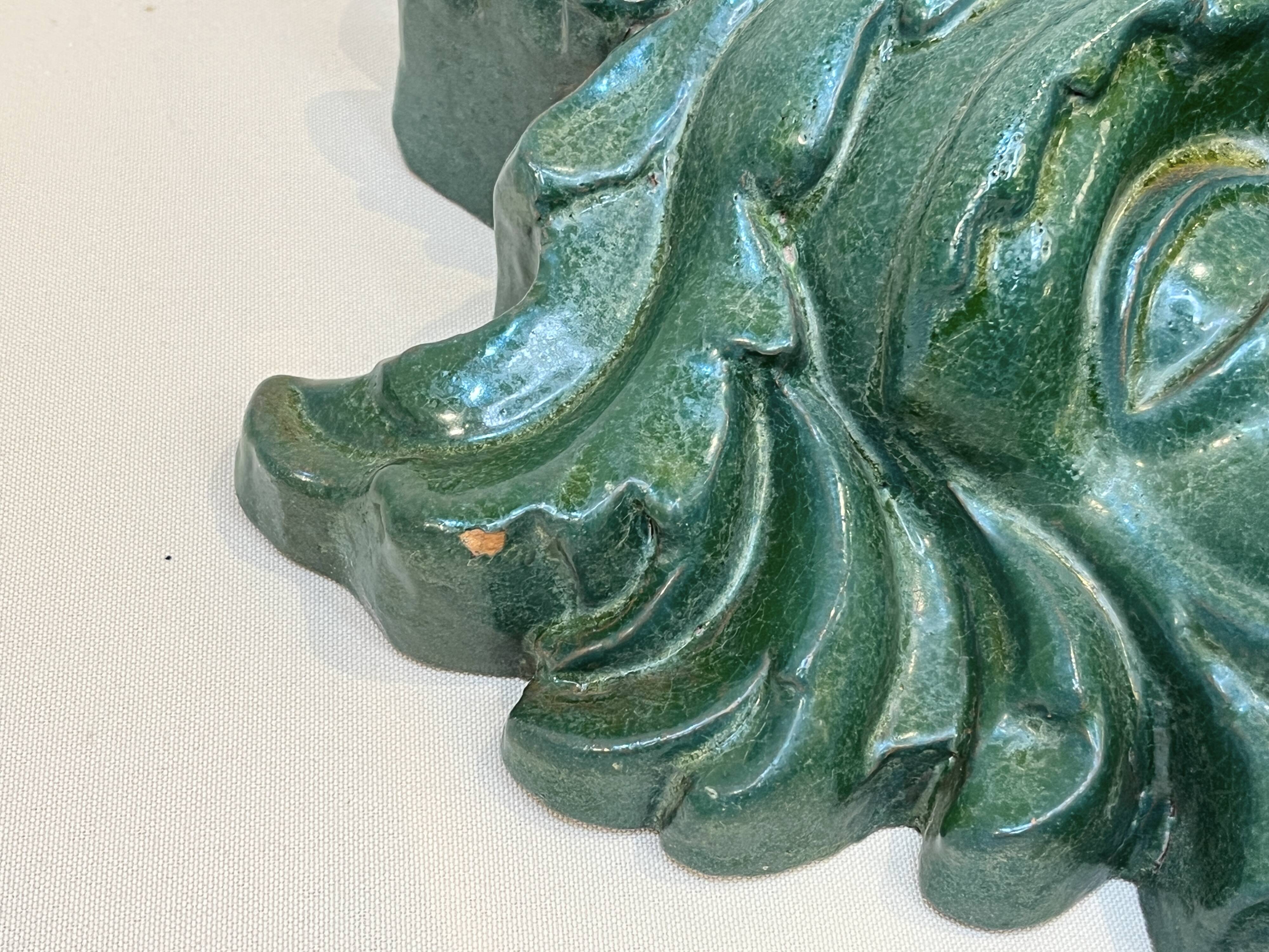 Mask wall sculpture head of Poseidon Neptune ceramic bronze green fountain mouth
