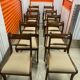 Set of 10 antique Trafalgar chairs in mahogany with twisted backrest.