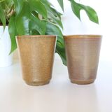 Set de 2 verres en grès, Digoin, vintage