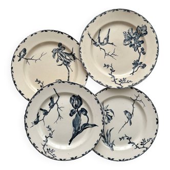 4 assiettes plates en terre de fer « Oxford » Choisy le Roi