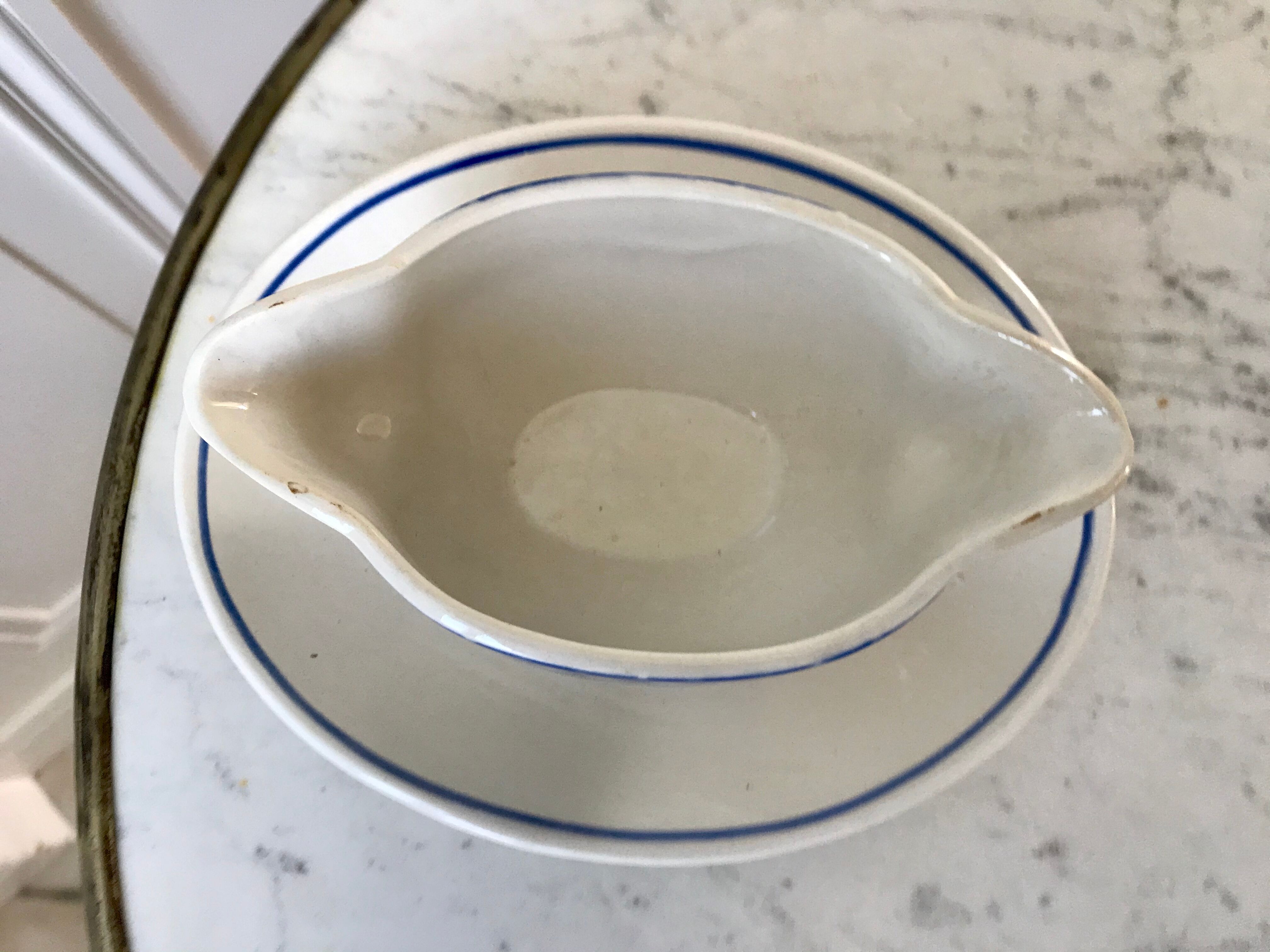 Saucière Digoin Sarreguemines blue 30s