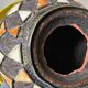 Vintage handcrafted lamp, pottery and silver-plated metal