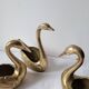 Trio of zoomorphic brass swan empty pockets