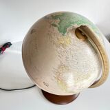 Globe earth luminous italy vintage wood