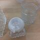 Whisky service in moulded glass, carafe and glasses
