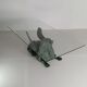 Bronze sphinx table with glass top