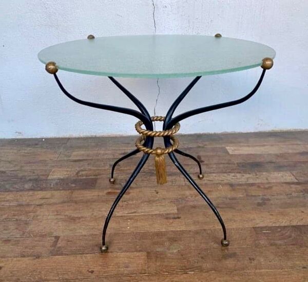 Table basse art deco en fer forge atelier rene prou