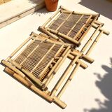 Ensemble de jardin en bambou (table +deux chaises)