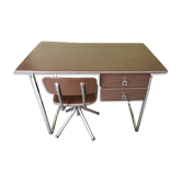 Vintage industrial style desk with swivel chair