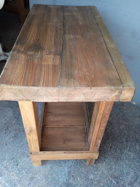 90cm old solid wood workbench