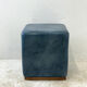 Vintage pouf 70's skaï bleu
