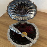 Old chrome shell butter dish