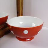 Longchamp red polka dot bowl