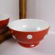 Longchamp red polka dot bowl