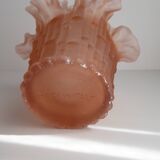 Pink frosted glass vase