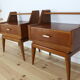 Pair of bedside tables or wooden nightstand, mid century, Scandinavian