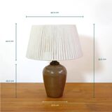 Stoneware lamp with a cotton thread shade, 1970s.