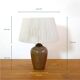 Stoneware lamp with a cotton thread shade, 1970s.